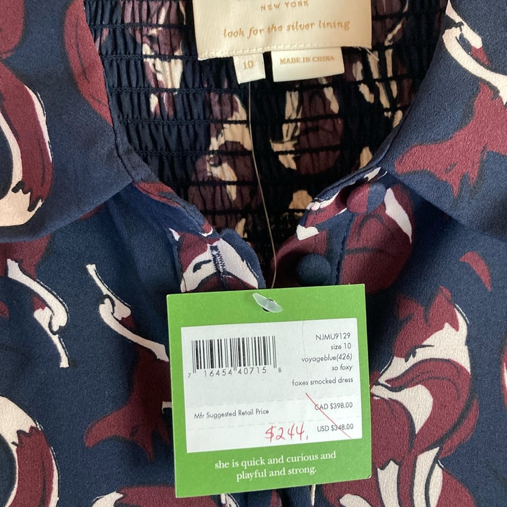 Kate Spade Foxes Smocked Dress - Picture 4 of 8